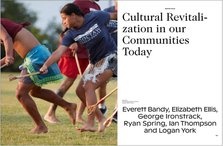 Cultural Revitalization in our Communities Today: Why it Matters, How it is Achieved, and Where it Leads of Everett BANDY, Elizabeth ELLIS, George IRONSTRACK, Ryan SPRING, Ian THOMPSON et Logan YORK 
