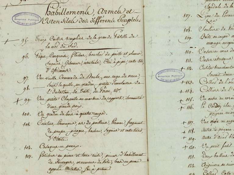 Inventory of the Cabinet of Natural History Versailles 1806 Archives Yvelines CROYAN