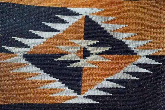 Detail of bag: embroidery of porcupine quills